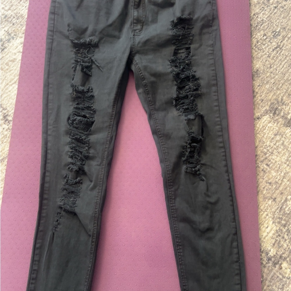 Black Distressed Skinny Jeans